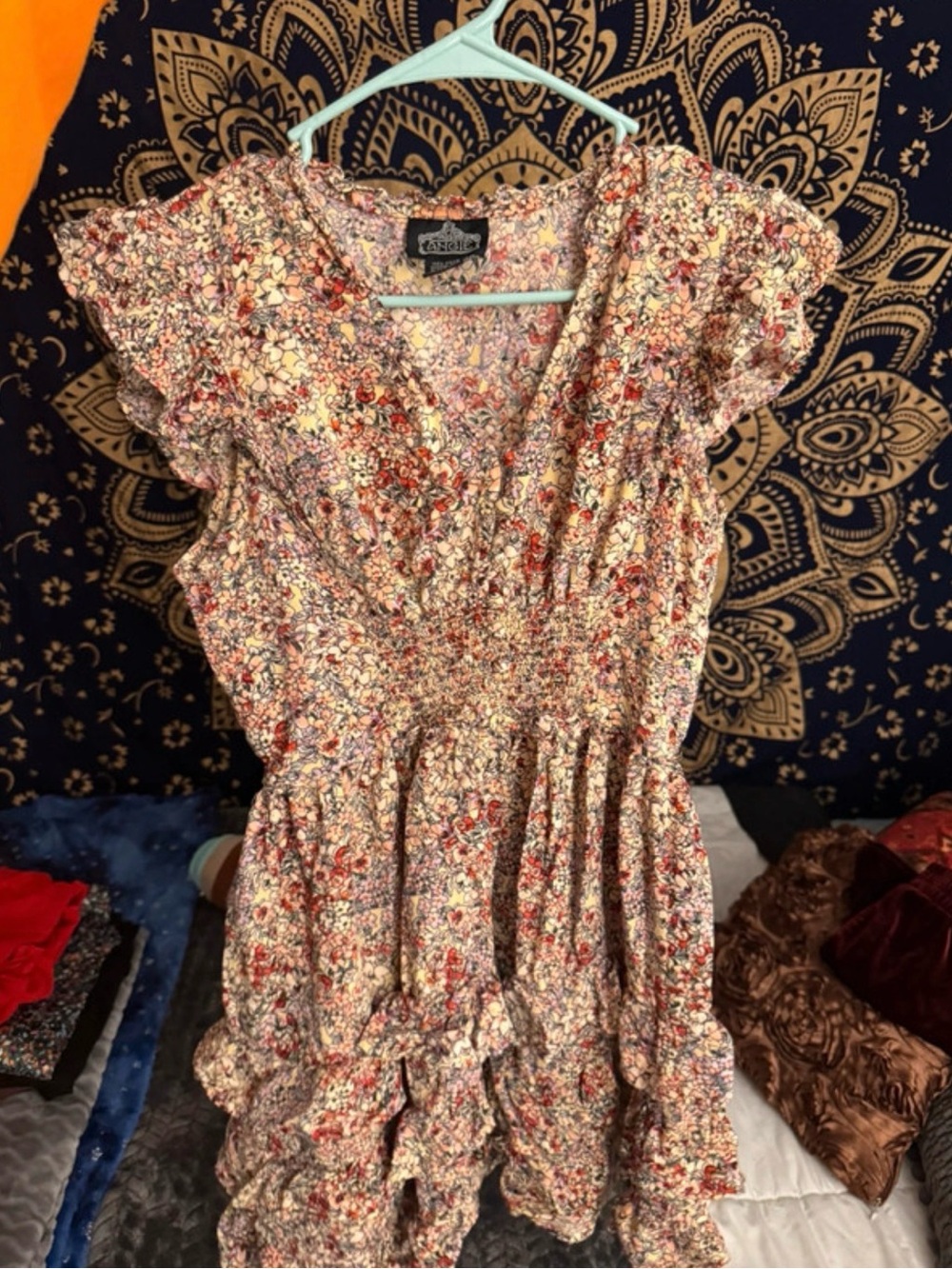 Floral Ruffled Dress - Multicolor